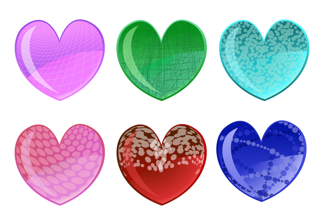 Hermoso conjunto de iconos corazones
 - Vector, imagen