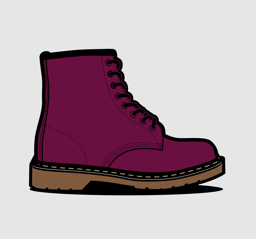 Промышленные и уличные ботинки
 - Вектор,изображение