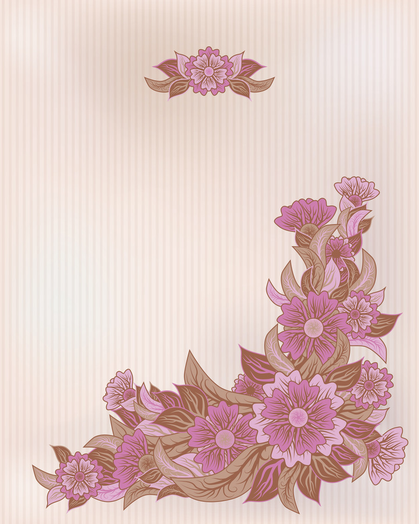 Vintage bloemen uitnodigingskaart, vectorillustratie - Vector, afbeelding