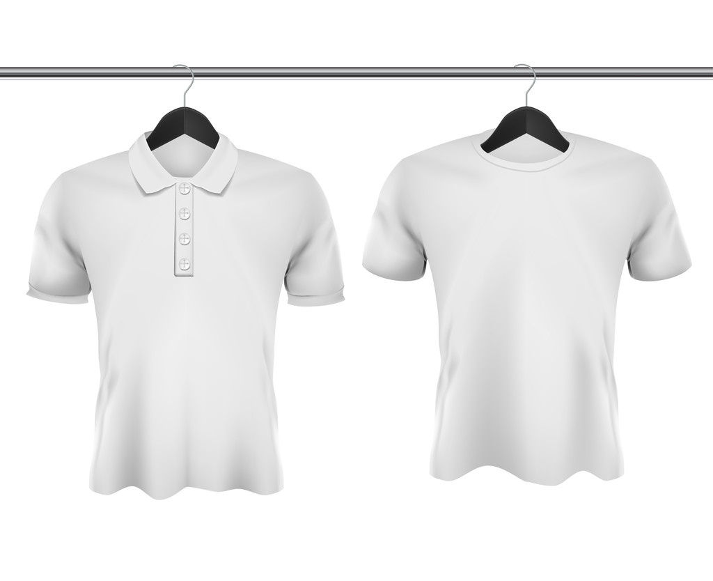 Modelo de camisetas em branco
 - Vetor, Imagem