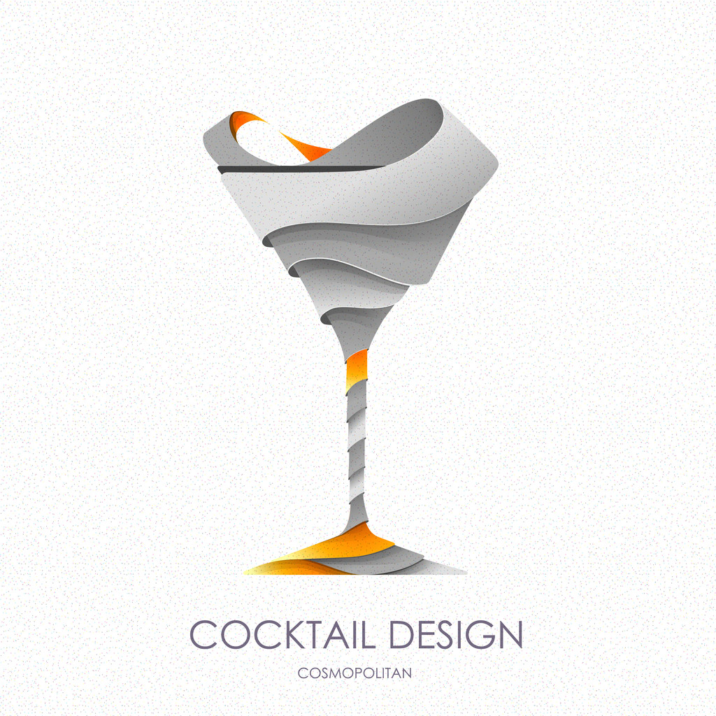Design cocktail 3D.Icona vettoriale
 - Vettoriali, immagini