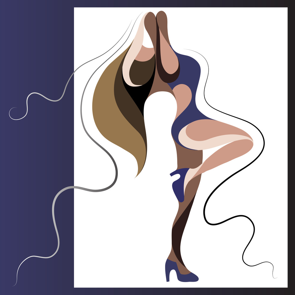 Grafische Illustration mit einer Tänzerin 7 - Vektor, Bild