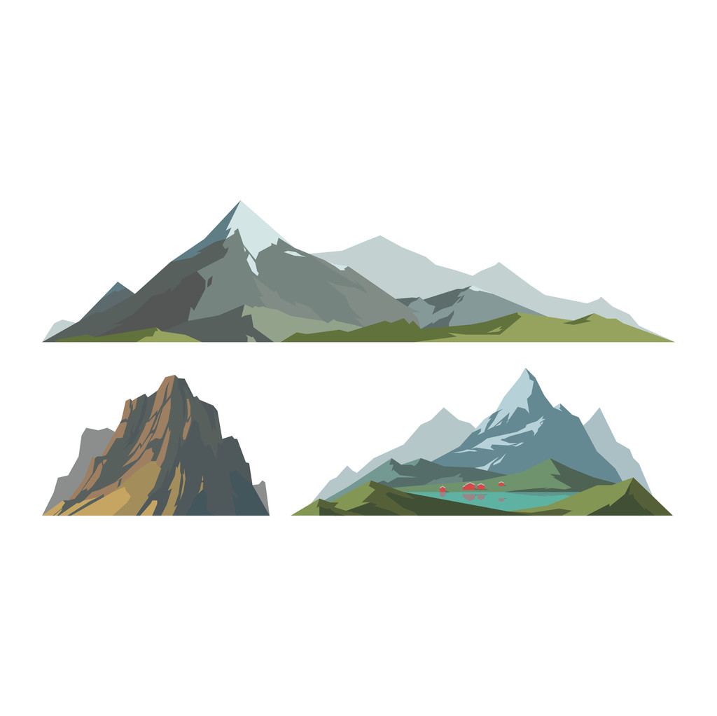 分離された山のベクトル図 - ベクター画像