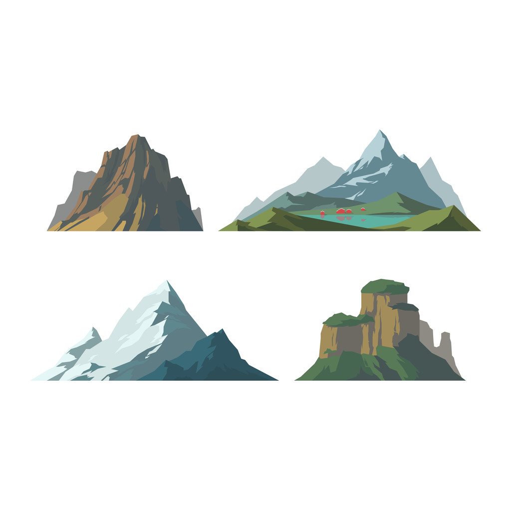 Ilustración vectorial montaña aislada
 - Vector, Imagen