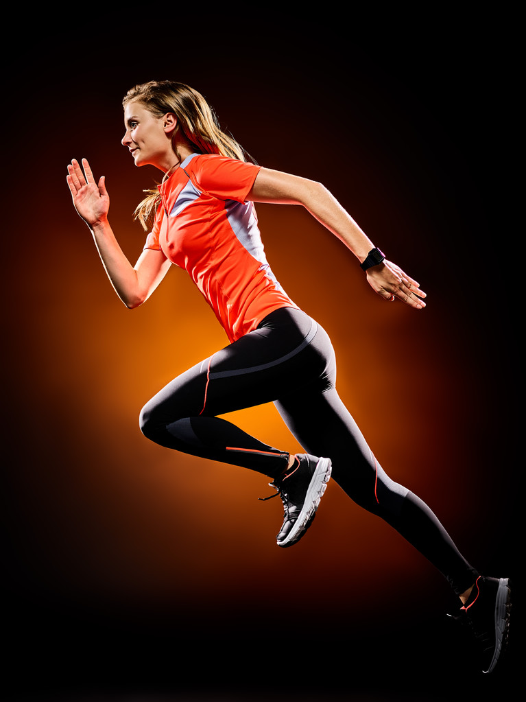 jogging jogging yapan izole çalışan kadın runner - Fotoğraf, Görsel