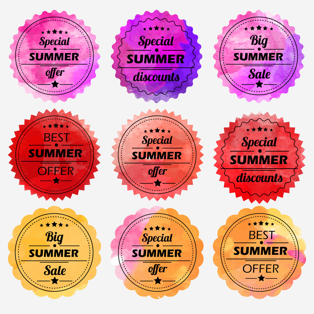 Summer offer stickers  - Vector, Image
