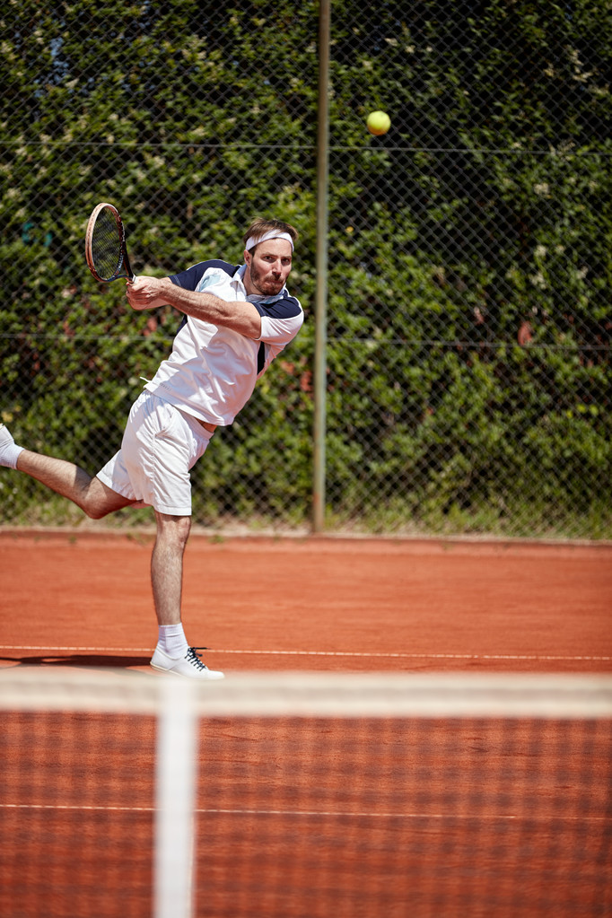 теніс гравець попадання тенісний м'яч - Фото, зображення