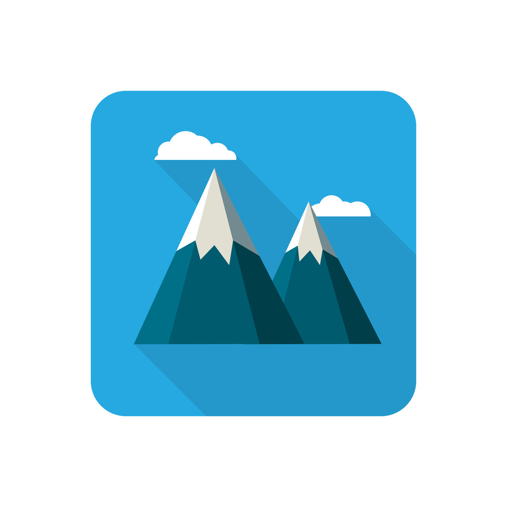 Montagnes couleur icône plate
 - Vecteur, image