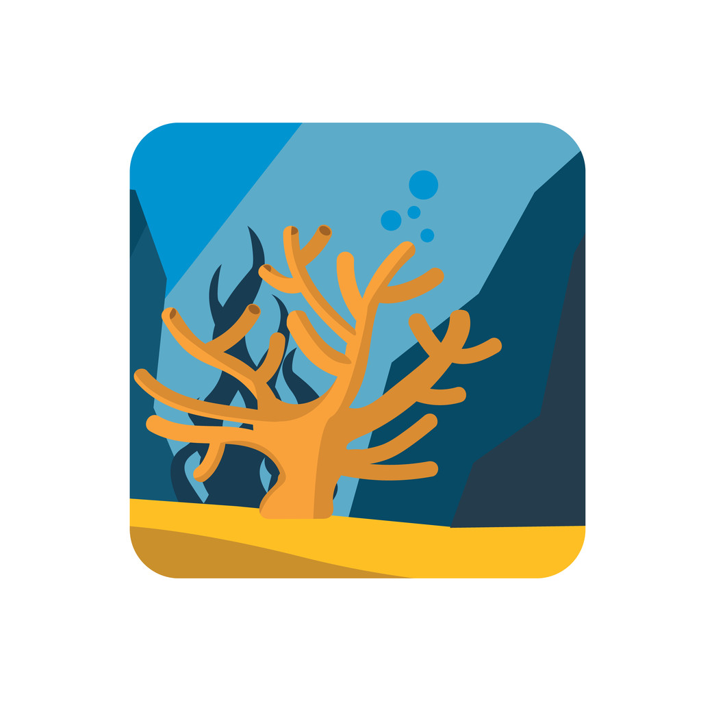 korallenfarbenes flaches Symbol - Vektor, Bild
