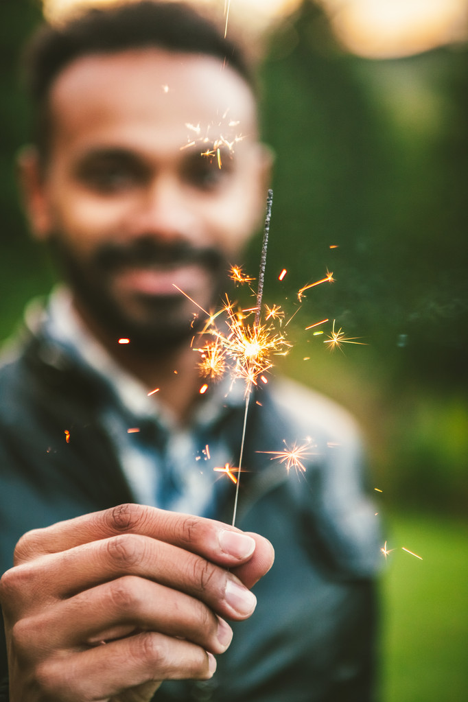 Young Man Holding Sparklers - Photo, Image
