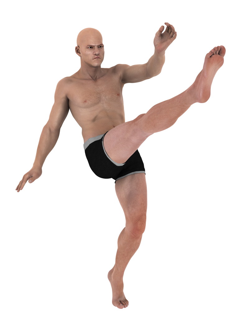 3D CG rendering of a martial artist - Photo, Image