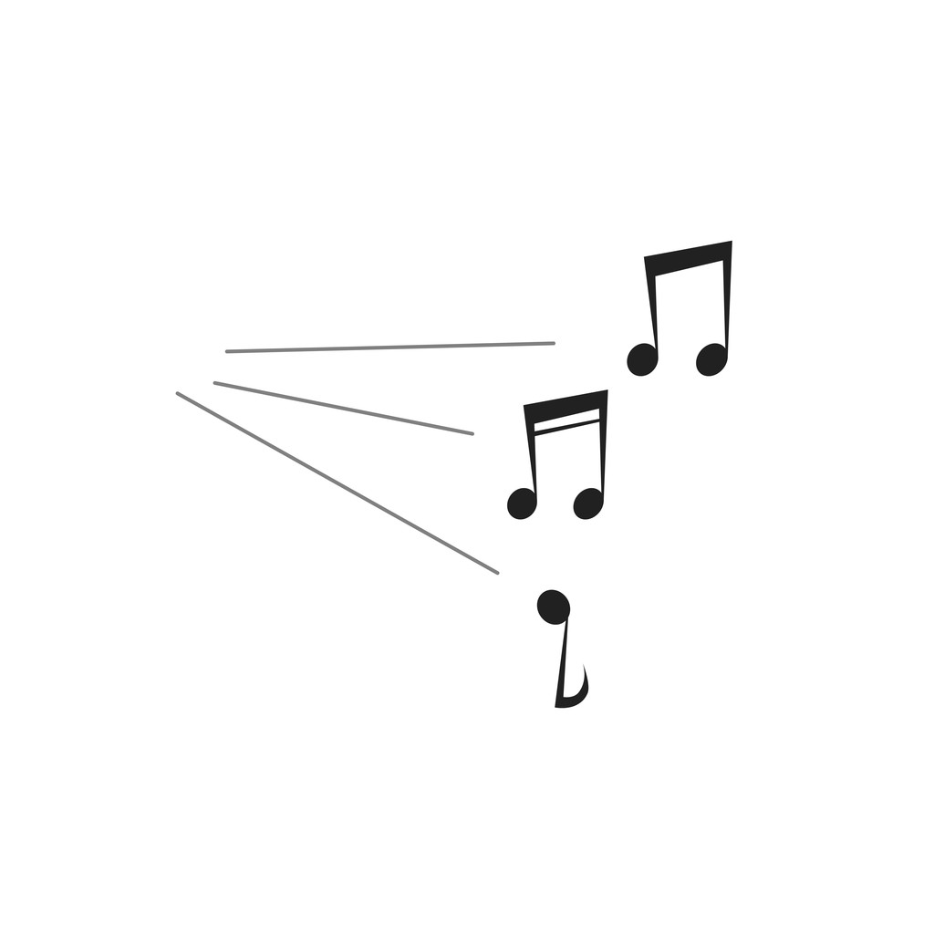 Δυνατή μουσική σημειώσεις ήχου διανυσματικά εικονογράφηση απομονωθεί σε λευκό - Διάνυσμα, εικόνα