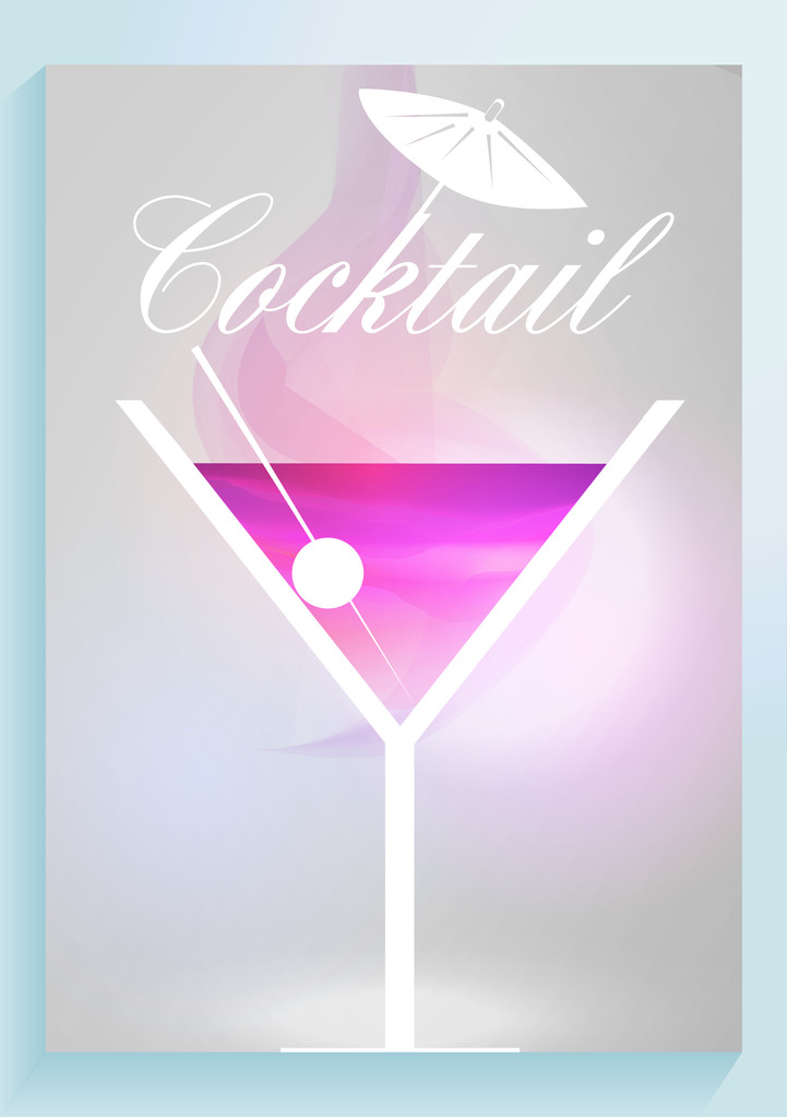 Basit kokteyl afiş tasarımı - vektör çizim - Vektör, Görsel