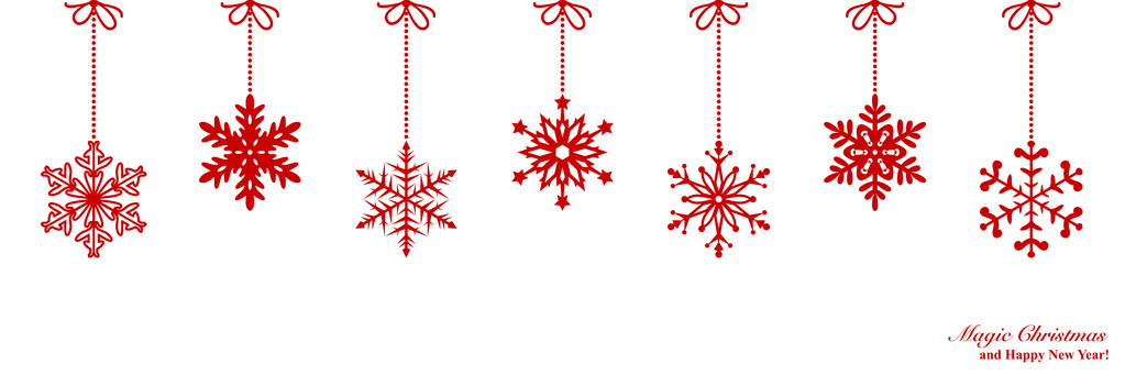Sneeuwvlokken grens. Kerst - Vector, afbeelding