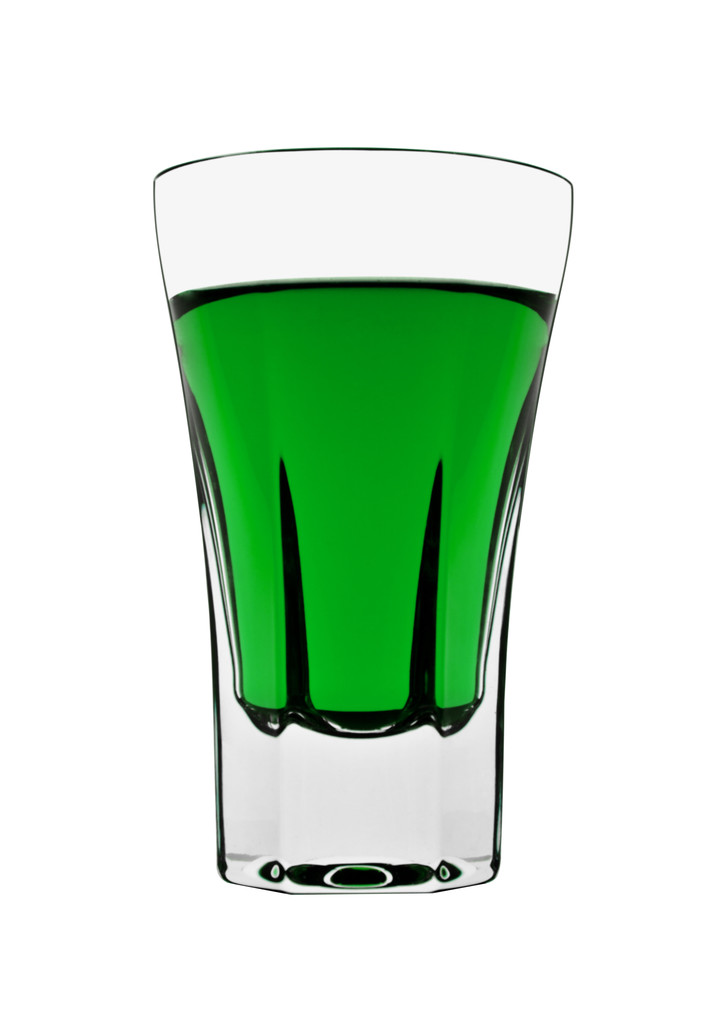 Üveg zöld ital elszigetelt fehér background - Fotó, kép