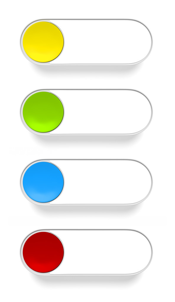 Botão de pressão em cores diferentes
 - Foto, Imagem