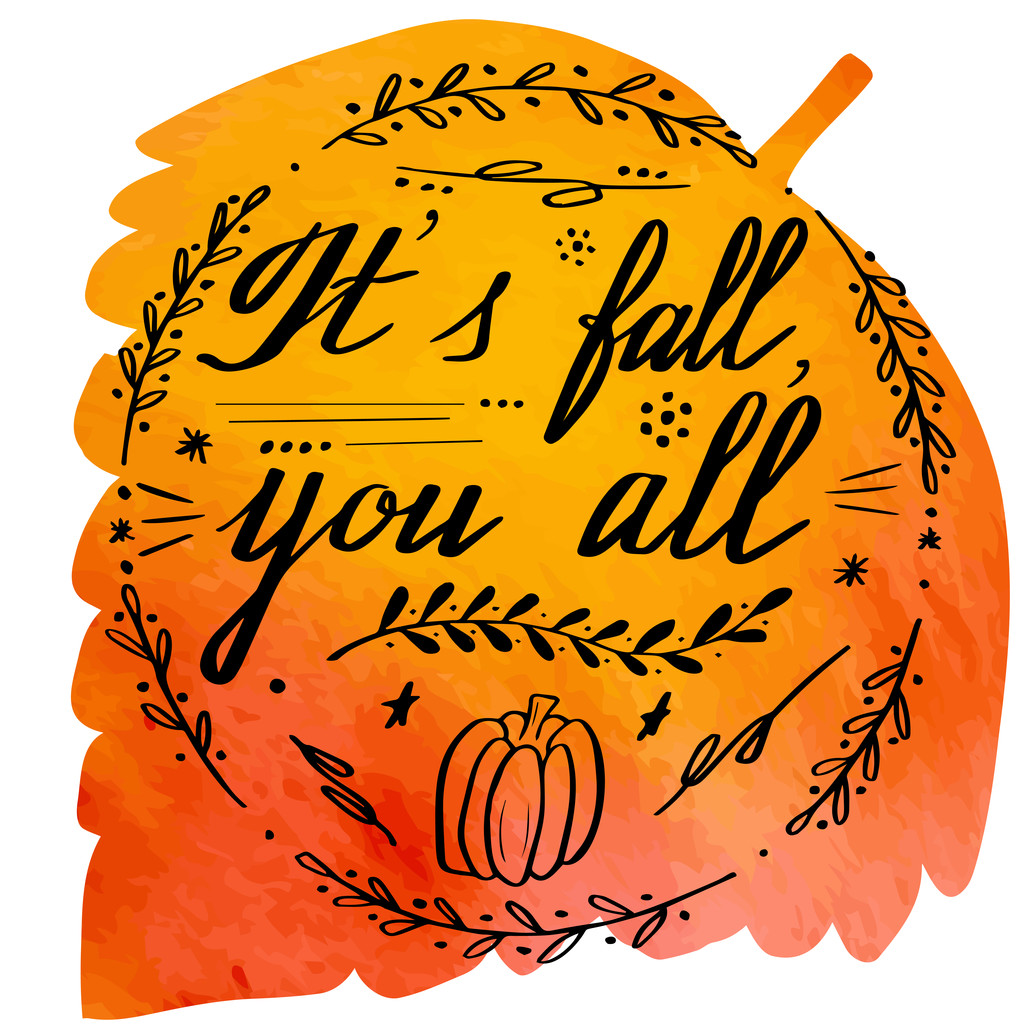 Banner de aquarela de outono com letras de mão
 - Vetor, Imagem