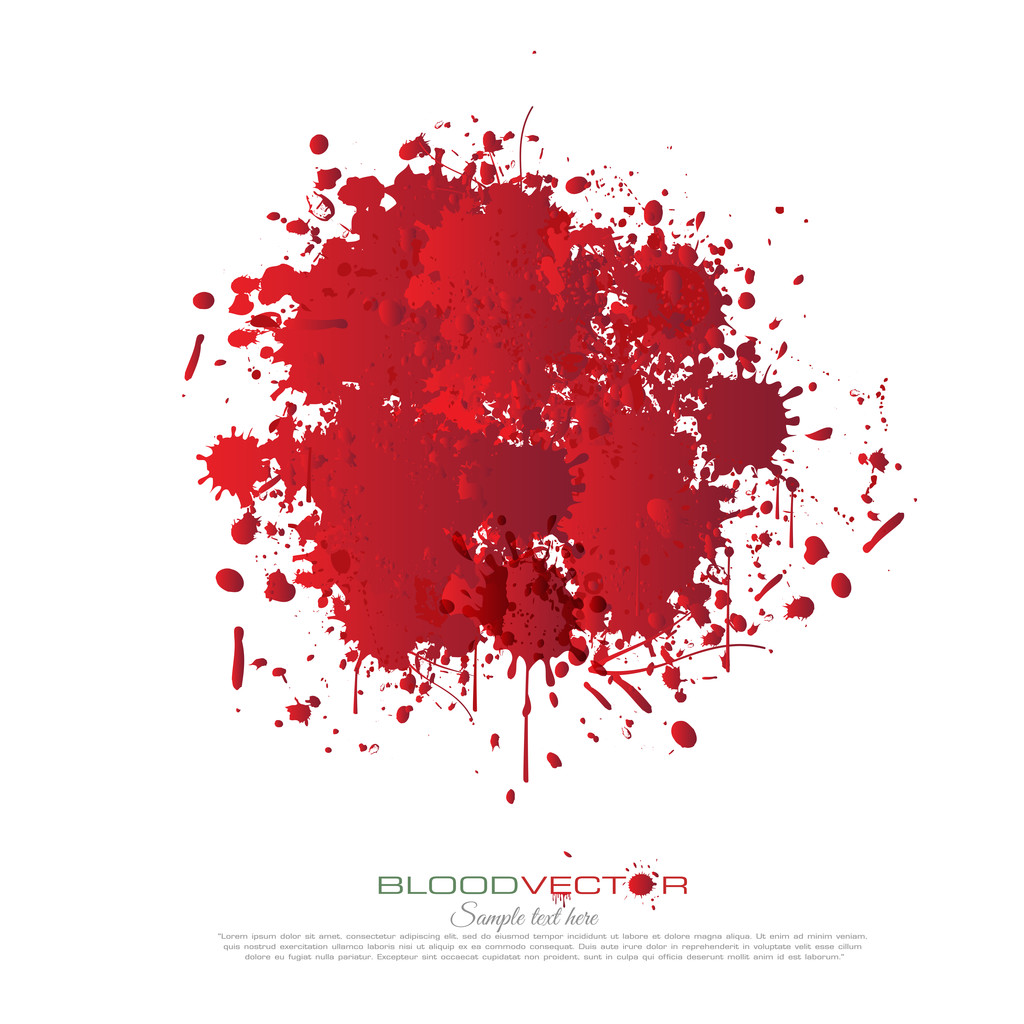Salpicos de sangue isolados sobre fundo branco, desenho vetorial
  - Vetor, Imagem