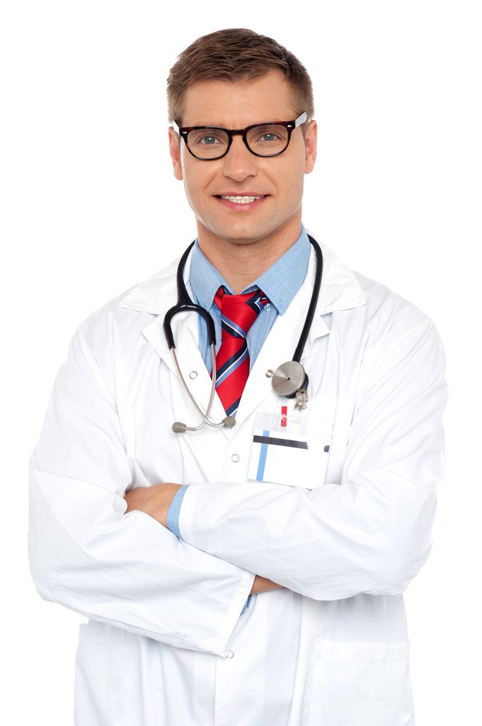 Привлекательный портрет уверенного в себе врача-мужчины
 - Фото, изображение
