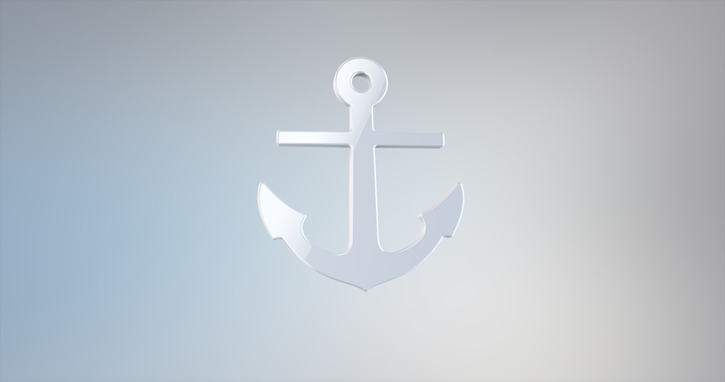 Tengeri horgony fehér 3d ikon - Fotó, kép