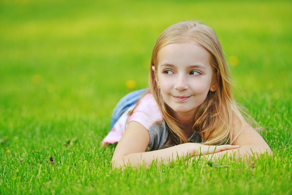 Cute girl  on  grass - Photo, Image