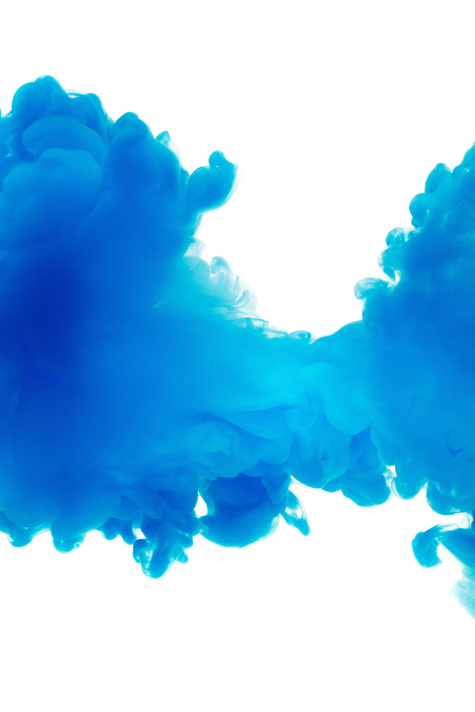 Color ink paint in water, photographed motion, isolated on white. - Photo, Image