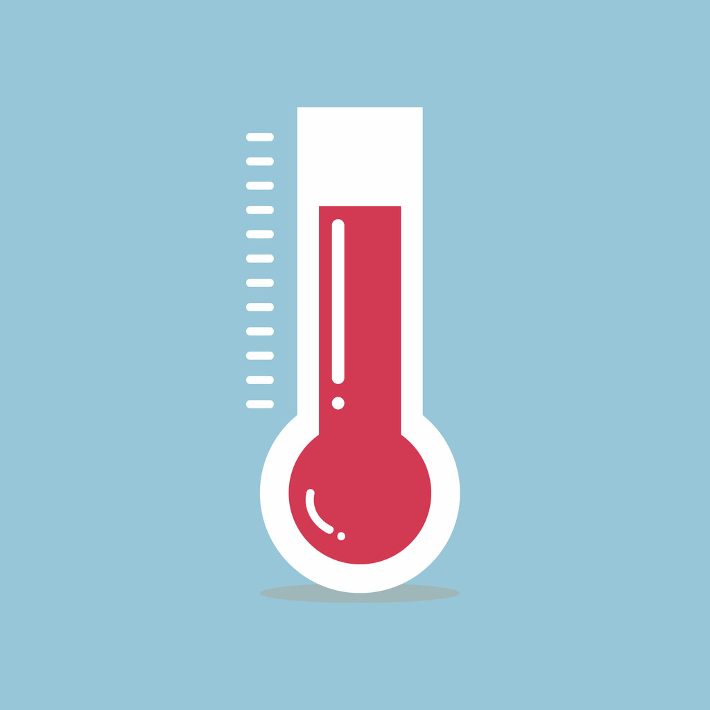 red thermometers with different levels - Vector, Image