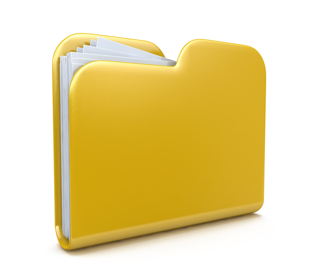 黄色のフォルダー。3 d ファイルします。白い背景で隔離のアイコン - 写真・画像