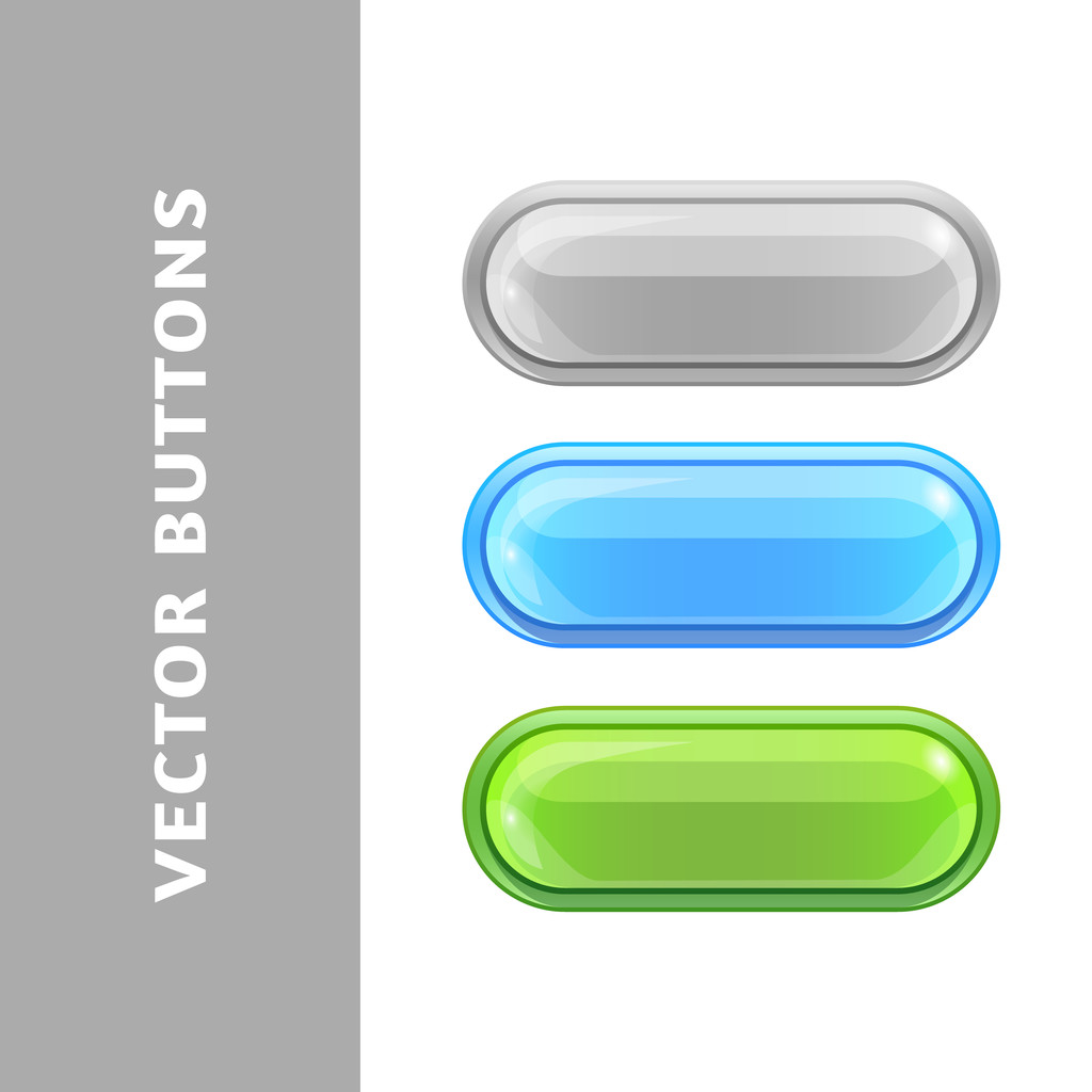 Bright gekleurde knoppen voor websites en applicaties. - Vector, afbeelding