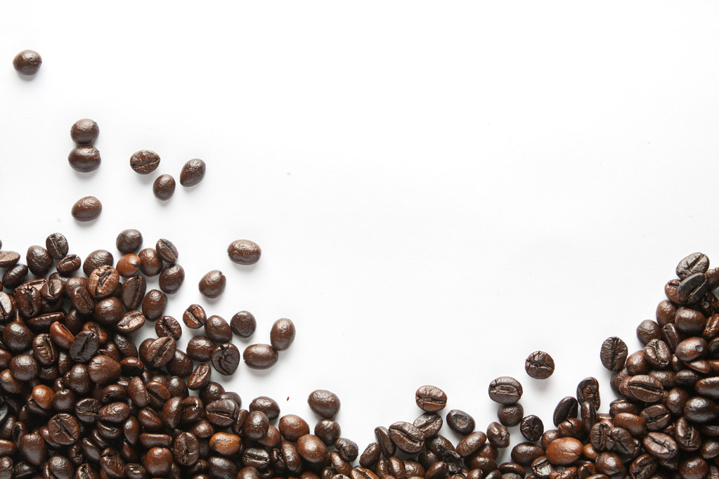 geroosterde koffie bonen achtergrond textuur geïsoleerd - Foto, afbeelding