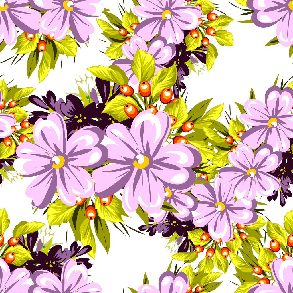 Hermosas flores ornamento
 - Vector, Imagen