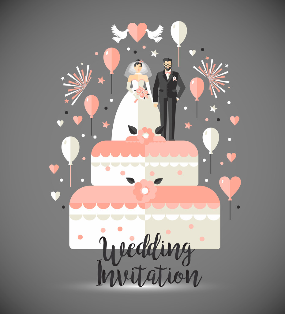 Wedding invitation card.  - Vector, Image