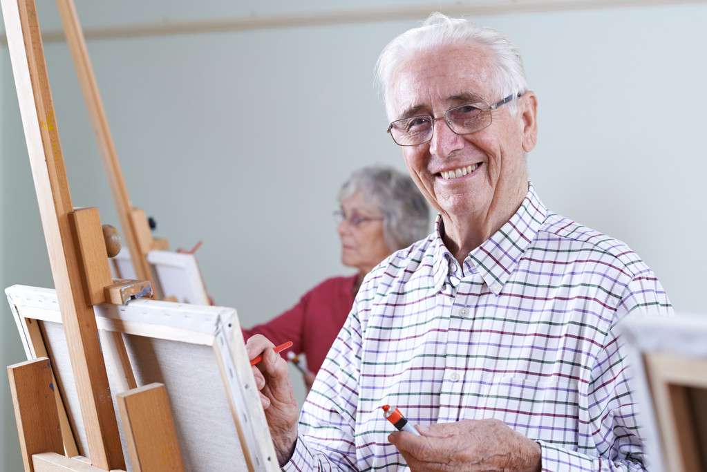Seniors Attending Painting Class Together - Photo, Image