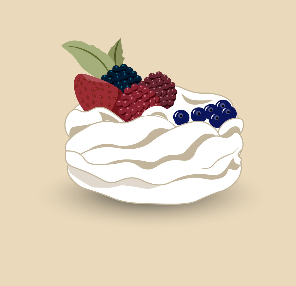 десерт из павловы
 - Вектор,изображение