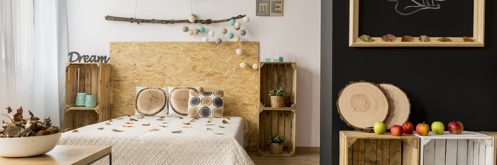 Drewno w sypialni - Zdjęcie, obraz