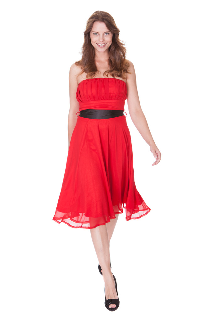 Гламурна жінка в червоній сукні
 - Фото, зображення