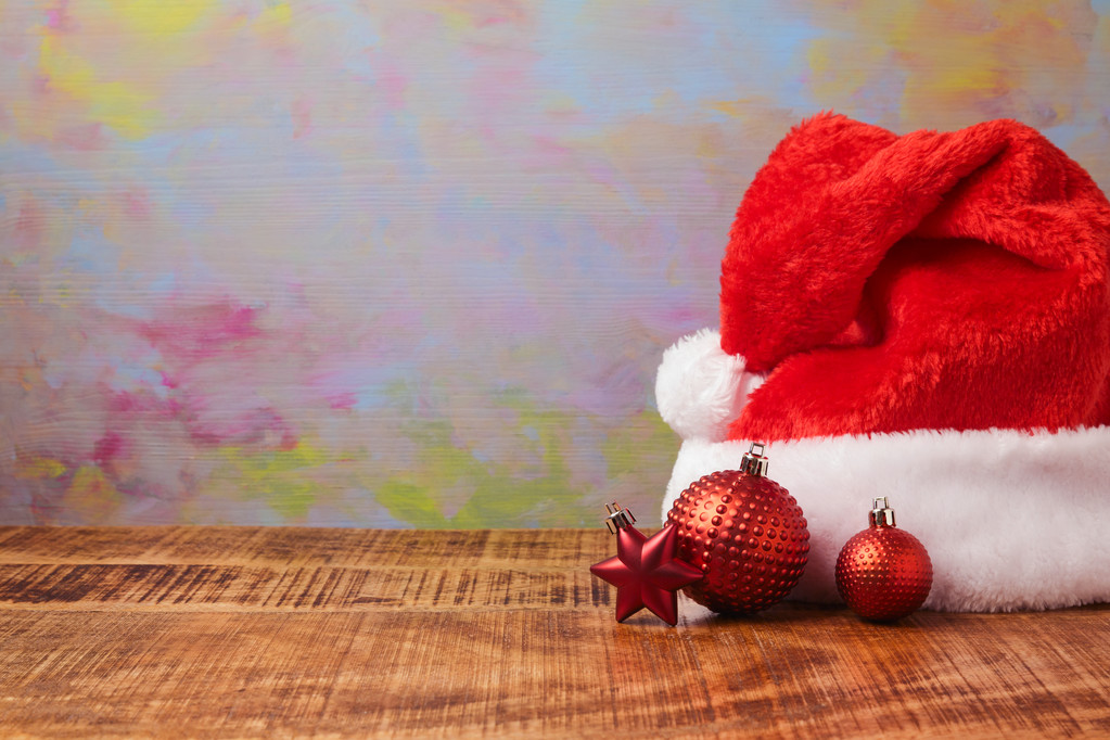Christmas santa hat and decorations  - Photo, Image