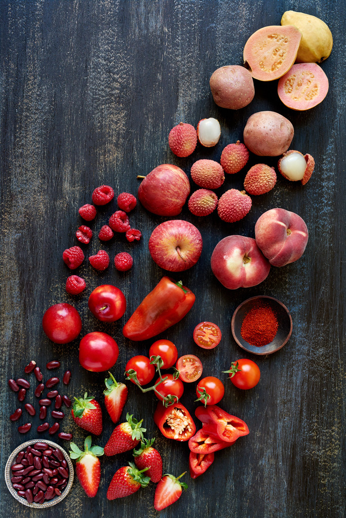 Legumes e frutas na mesa de madeira - Foto, Imagem