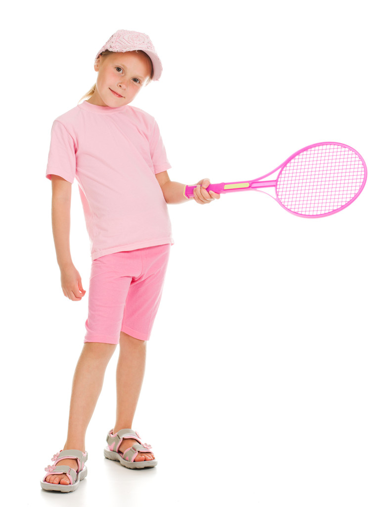 κοριτσάκι με παίζει τένις - Φωτογραφία, εικόνα