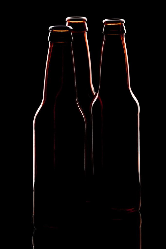 Σιλουέτα του τρία μπουκάλια μπύρα - Φωτογραφία, εικόνα