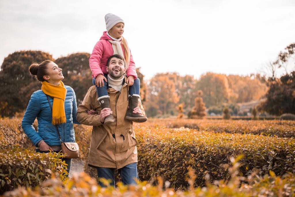 szczęśliwa rodzina spacery w parku - Zdjęcie, obraz