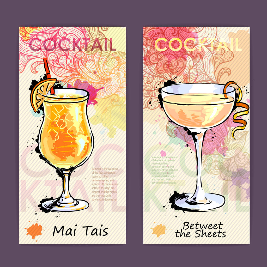 künstlerisch dekorative Cocktailkarte. Disco-Hintergrund - Vektor, Bild