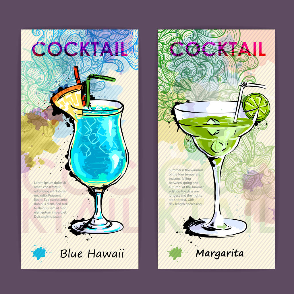 Artistieke decoratieve cocktailkaart. Disco achtergrond - Vector, afbeelding