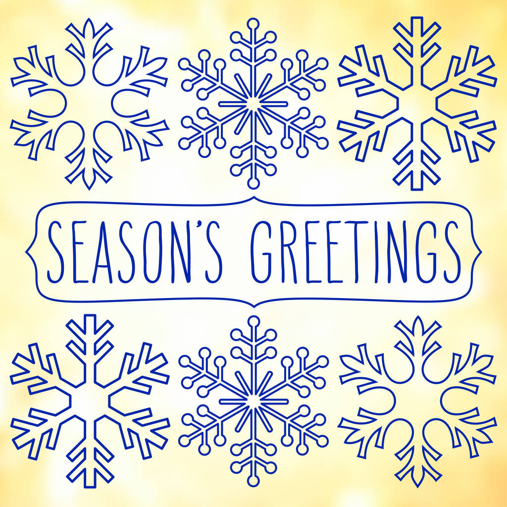 Sneeuwvlokken en Season's Greetings - Vector, afbeelding