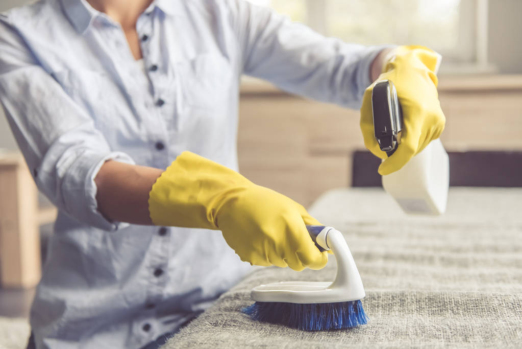 Frau putzt ihr Haus - Foto, Bild