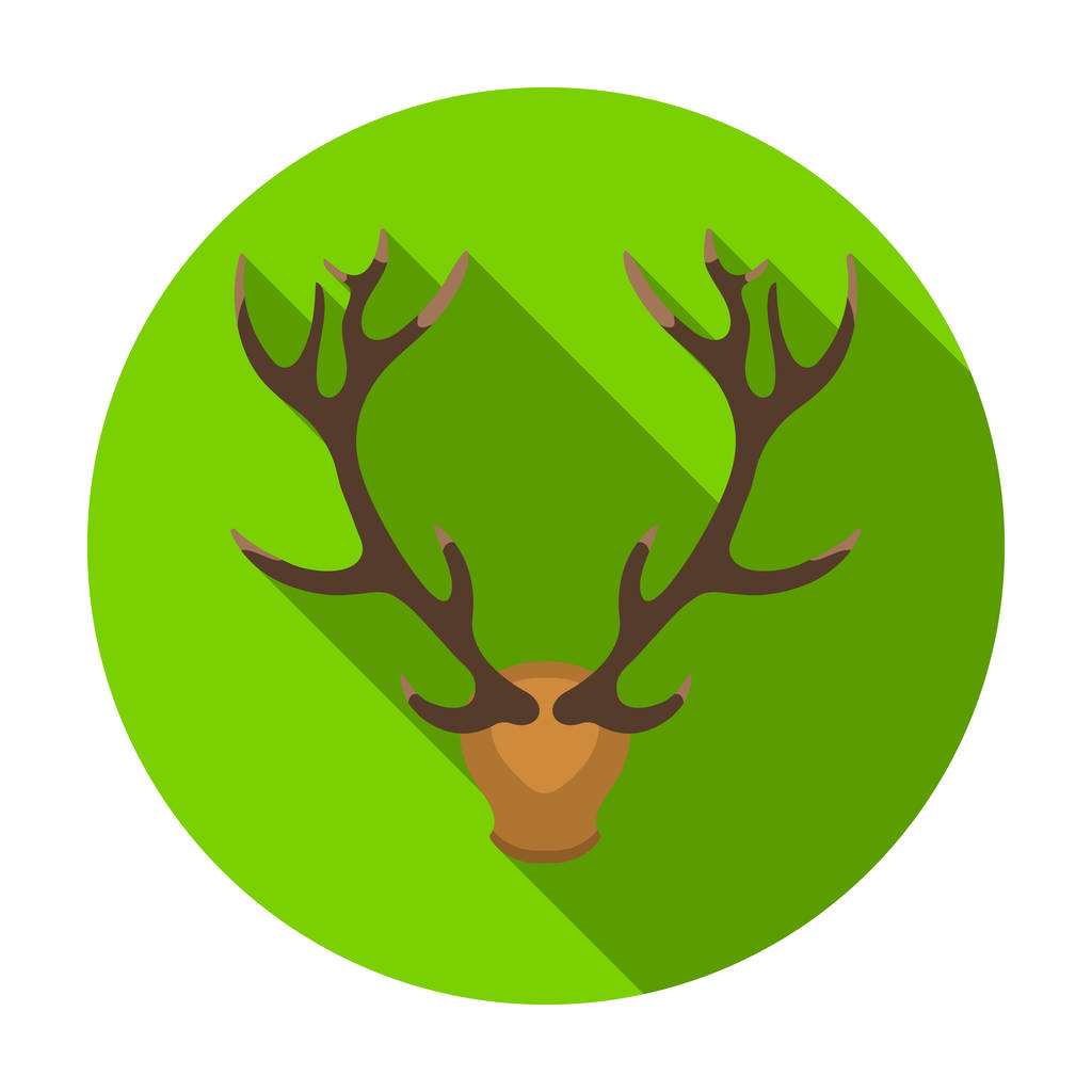 Cuernos de cornamenta de ciervo icono en estilo plano aislado sobre fondo blanco. Caza símbolo stock vector ilustración
. - Vector, Imagen