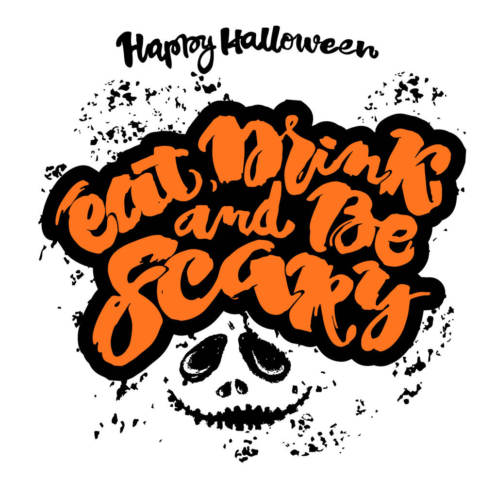 Cartaz de letras de Halloween, cartão postal inspirador
 - Vetor, Imagem