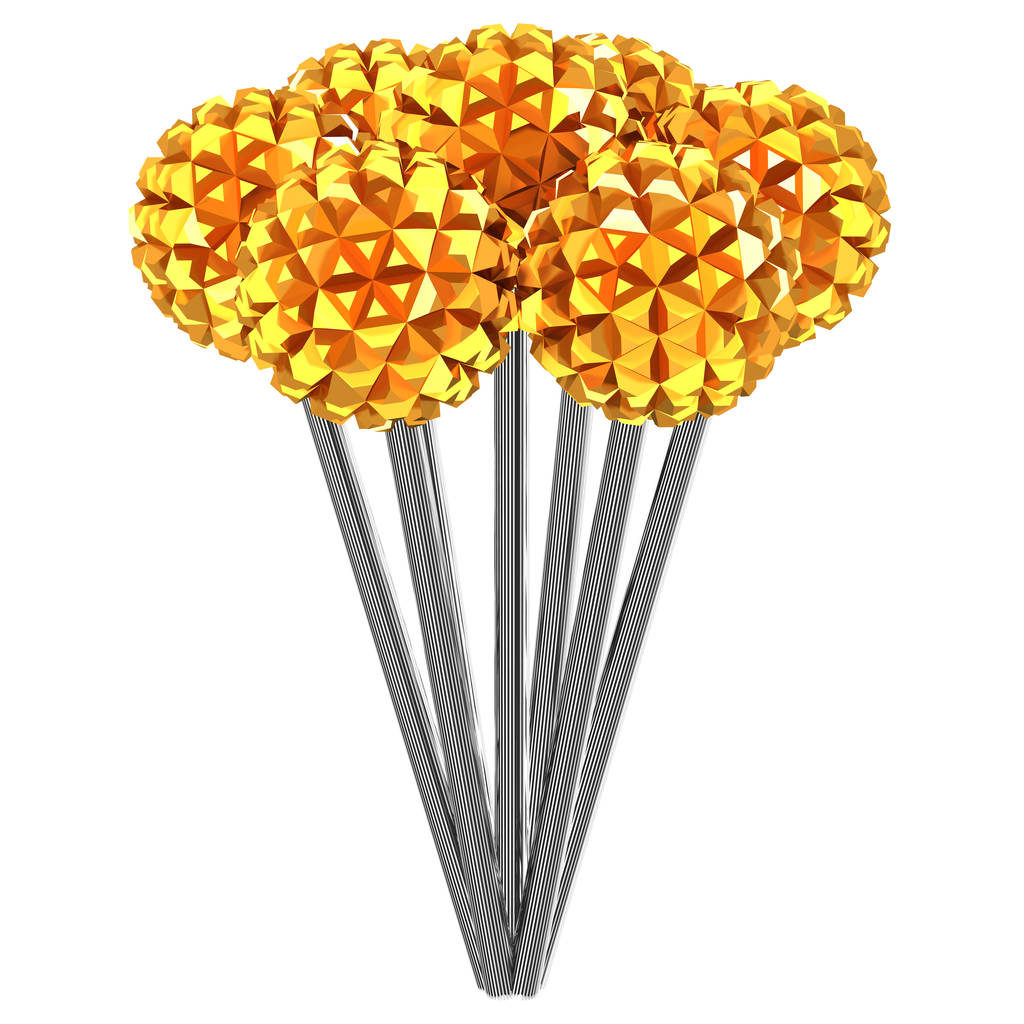 Fondo abstarct - Flores de metal. Renderizado 3D
. - Foto, Imagen