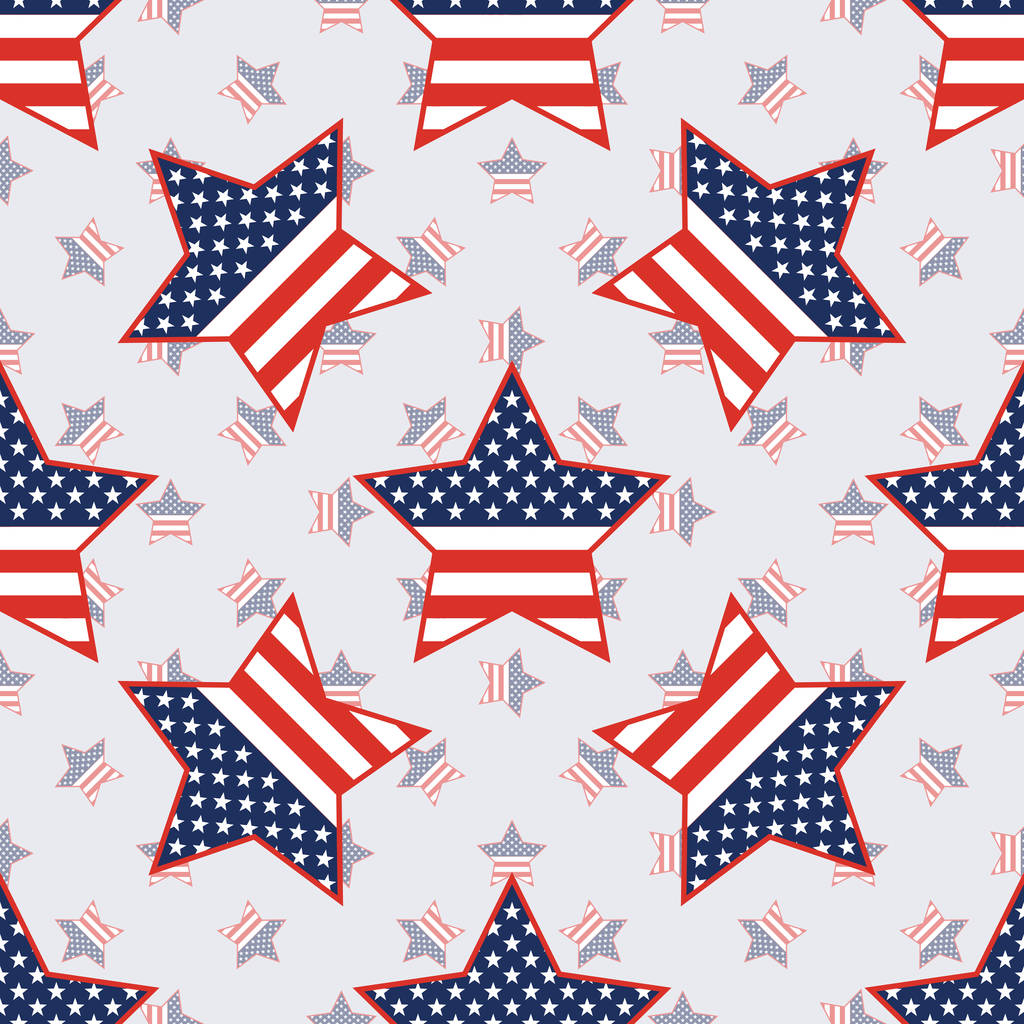 USA hazafias csillagok varrat nélküli mintát amerikai csillag háttér. - Vektor, kép