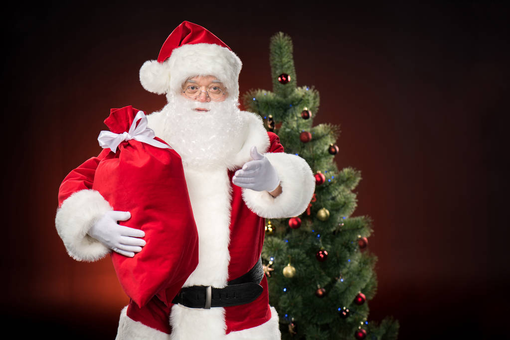 Santa Claus con saco rojo
  - Foto, Imagen